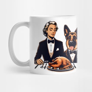 Lady And German Shepherd Thanksgiving Mug